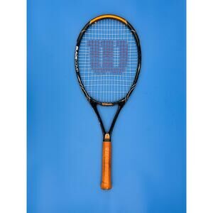 Wilson Blade Comp Tennis Racket 4 1/4 L2 Grip Constant Beam Black Orange Strung